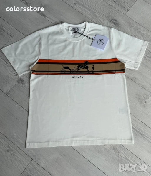 Мъжка бяла тениска  Hermes/IM495k .
/, снимка 1