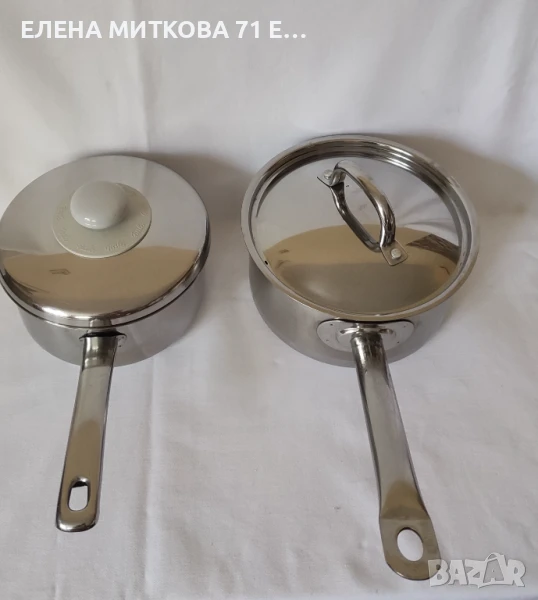 Две касероли от неръждаема стомана с двойно дъно, снимка 1