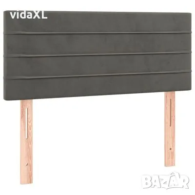 vidaXL Горна табла за легло, тъмносива, 90x5x78/88 см кадифе(SKU:346125), снимка 1