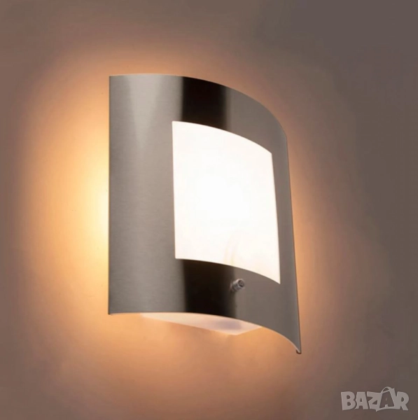 2бр/ Външна градинска лампа аплик от неръждаема стомана – IP44, снимка 1