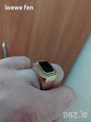 Мъжки пръстен благородна стомана позлатен златен цвят !, снимка 5 - Пръстени - 50275315