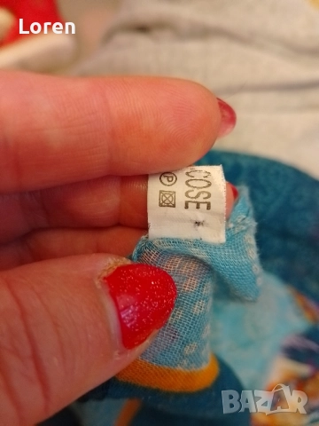 Шал с тюркоазени цветове с цветя, снимка 14 - Шалове - 48651284