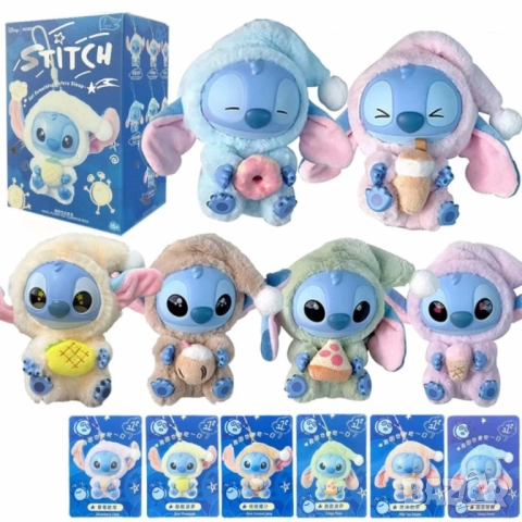 Сладка изненада с Miniso Stitch в пижама – колекционерска фигурка 15 см, снимка 3 - Плюшени играчки - 51926494