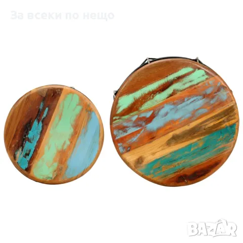 Маси за кафе, 2 бр, регенерирано дърво масив Код P294, снимка 6 - Маси - 49772521