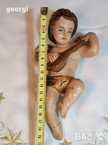 стара дървена статуетка на ангел херувим 29/3, снимка 8 - Декорация за дома - 52343127