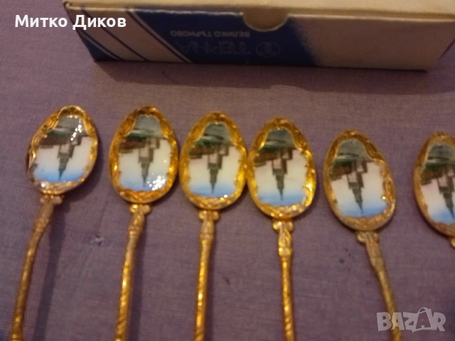 Лот колекционерски сувенирни лъжички СССР с емайлиран обков и позлата,гравирани. 13 см, снимка 7 - Колекции - 54268081