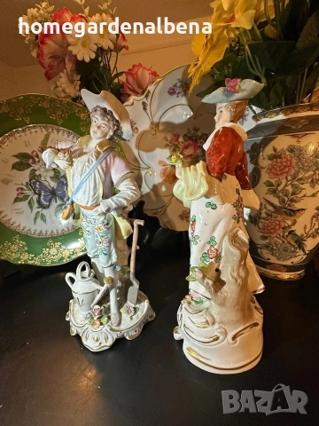 Антикварни Фигури Sitzendorf Germany | „В цветната градина“ | Circa 1927, снимка 6 - Колекции - 54212259