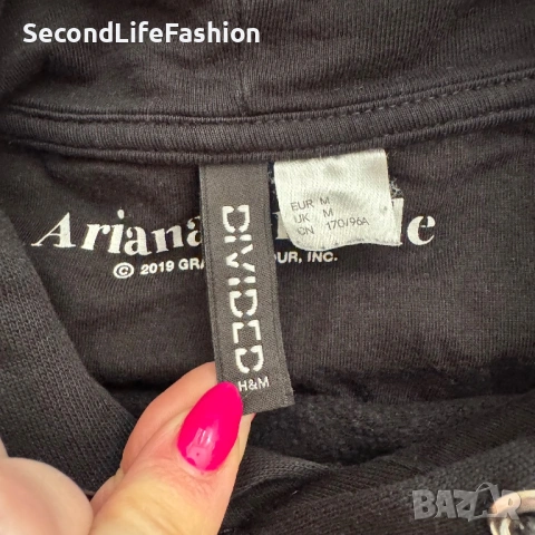 Дамски суичър с качулка овърсайзър Ariana Grande 7 Rings размер M, H&M, снимка 6 - Суичъри - 53505552