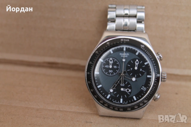 Мъжки стоманен хромиран часовник ''Swatch'' , снимка 2 - Мъжки - 54149922