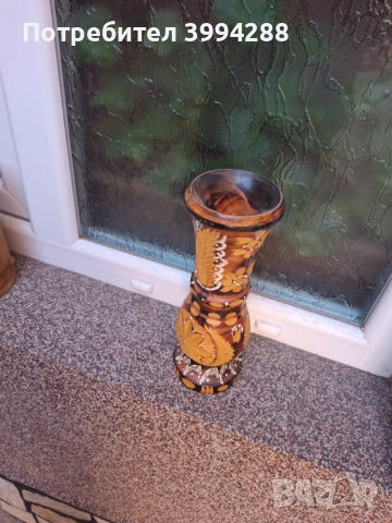 Дървена ваза дърворезба, снимка 2 - Вази - 53851084