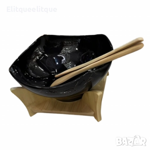 Елегантен сет за сервиране с купа и дървена поставка, снимка 6 - Други стоки за дома - 52186360