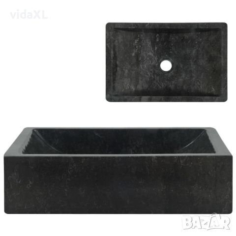 vidaXL Мивка, 45x30x12 см, мрамор, черен гланц(SKU:142772, снимка 1 - Мивки - 46105052