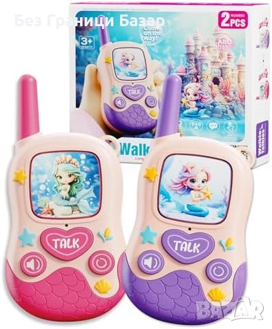 Нови Детски радиостанции русалка уоки-токи 2 броя 1 канал на батерии
