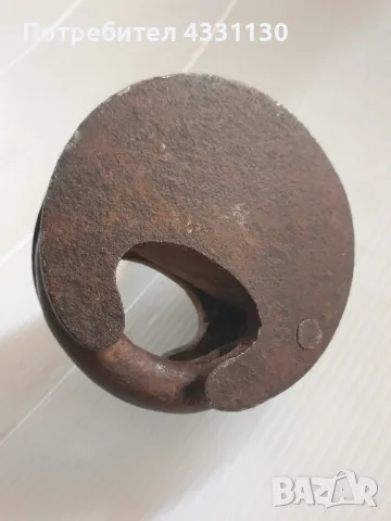 Колекционерски античен оригинален стар железен катинар с ключ , снимка 6 - Антикварни и старинни предмети - 50394472