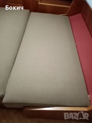 Диван тройка, разтегателен, с механизъм и колела, дърво, правен по поръчка с размери 195х180х50 см , снимка 5 - Дивани и мека мебел - 49806937