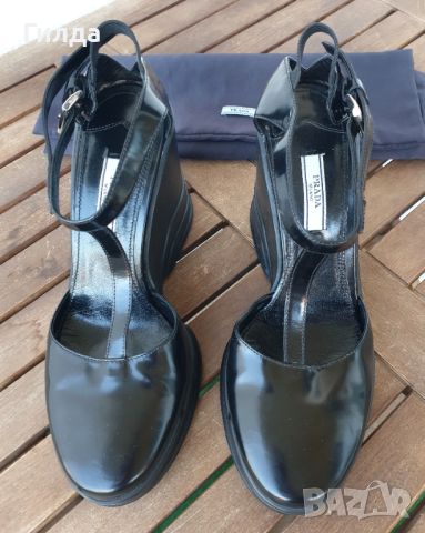 Prada сандали на платформа 39 естествена кожа, снимка 2 - Дамски обувки на ток - 45155122