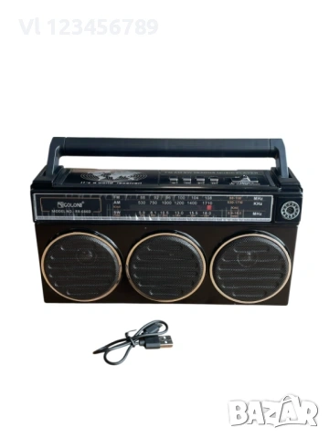 Портативно ретро 3 лентов приемник GOLON RX-666SD FM,АМ;SWBT,USB,TF, снимка 3 - Радиокасетофони, транзистори - 53833167