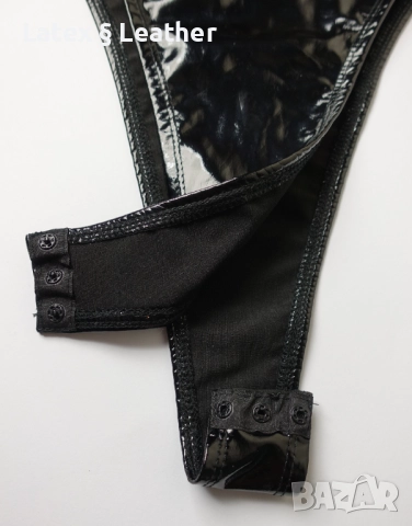 Лачено боди с пришити ръкави 80В размер (М), снимка 4 - Корсети, бюстиета, топове - 52190700