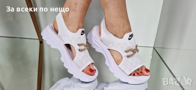 Nike Дамски Бели Сандали С Метален Акцент Найк Код P595, снимка 7 - Сандали - 50427719