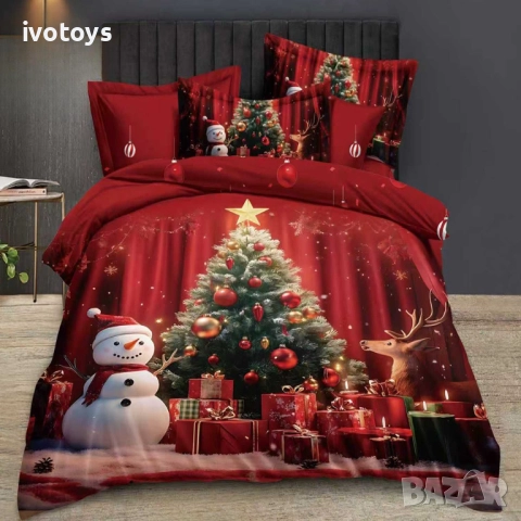 Двулицево коледно спално бельо (Реално изображение), 6 части - Модел WS18761