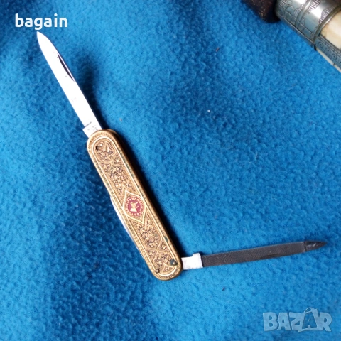 ППозлатен немски нож. Солинген., снимка 5 - Антикварни и старинни предмети - 54182742