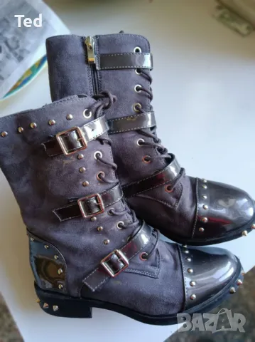 Ботуши, боти качествени с капси, 37-39 номер, снимка 2 - Дамски боти - 50412289