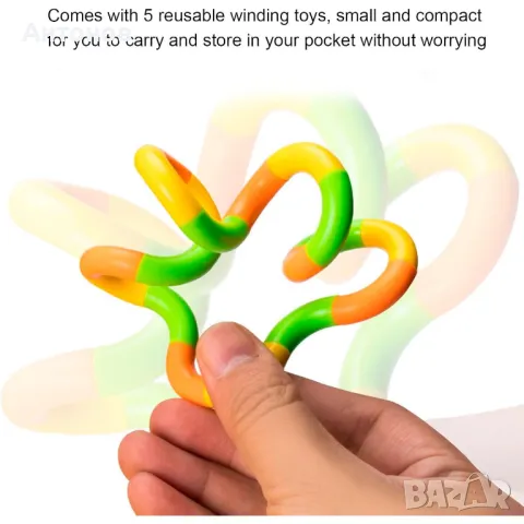 Tangle Fidget Toy - Антистрес фиджет играчка змия, снимка 3 - Други спортове - 49304403