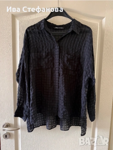 Черна нова свободен силует елегантна риза Мароко Morocco  zara Zara Зара 