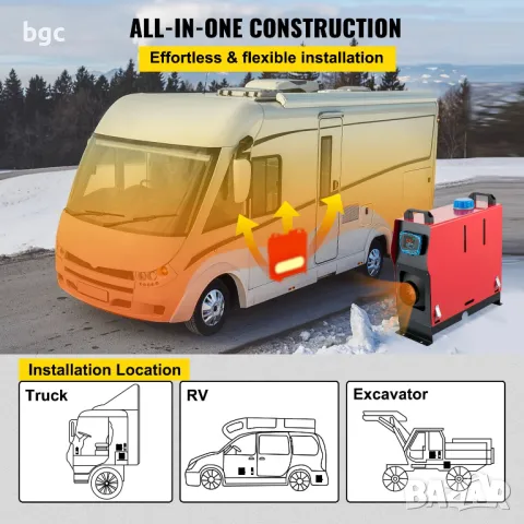 8kW МОЩНА Суха Дизелова Печка Преносима Vevor WF-8001 Тип Куфар 12V 27300BTU КАПАЦИТЕТ, снимка 5 - Друга електроника - 48266484