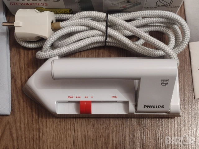 Мини туристическа ютия Philips Stewardess 220V / 110V с незалепваща гладеща повърхност, снимка 5 - Ютии - 52353409