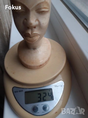Масивна тежка статуетка фигура глава от слонова кост, снимка 7 - Антикварни и старинни предмети - 54070523