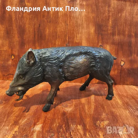 Бронзова скулптура на див глиган, снимка 2 - Статуетки - 49647406