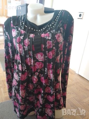 Дамска блуза на цветя, снимка 3 - Блузи с дълъг ръкав и пуловери - 45380533