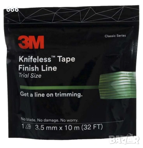 3M™ Finish Line Лента без нож KTS-FL2, пробен размер, зелена, 3,5 мм x 10 м