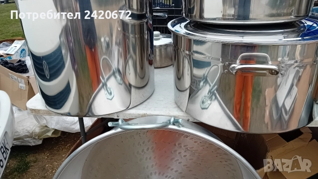 Големи  казани  неръждавейка, снимка 2 - Антикварни и старинни предмети - 52822823