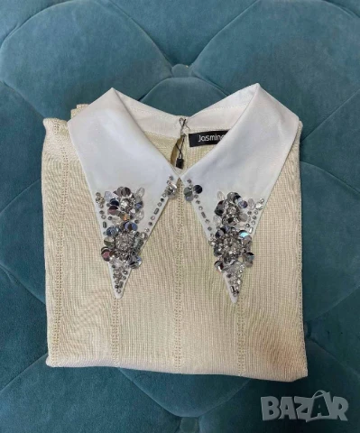 Блуза с якичка и камъни  