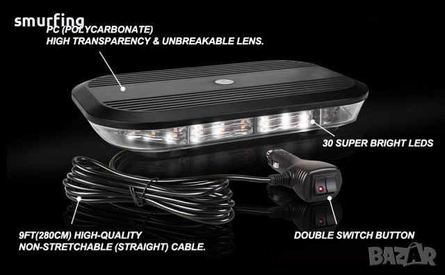 Мощна аварийна светлина с магнит LED , снимка 3 - Аксесоари и консумативи - 45835981
