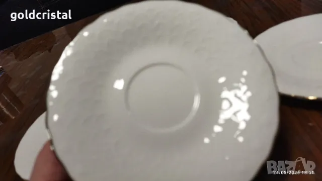 Стар български костен порцелан Бононя чинийки , снимка 2 - Антикварни и старинни предмети - 50415557