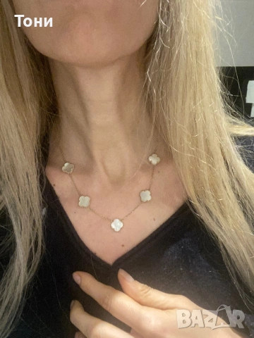 Златно колие по модел на Van Cleef 14 карата злато , снимка 10 - Колиета, медальони, синджири - 53295977