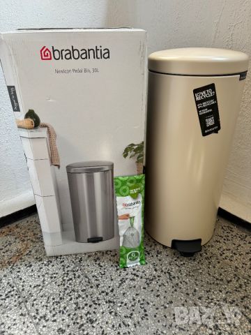 Кош за Отпадъци/Боклук/Смет с Педал и Плавно Затваряне, Brabantia NewIcon, 30L, Soft Beige, Бежов!, снимка 1 - Други стоки за дома - 46723766