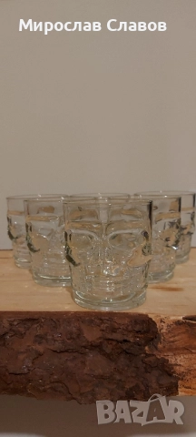 Комплект стъклени чаши "череп" 6 бр, снимка 7 - Чаши - 52325900