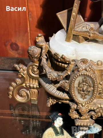 Каминен часовник мрамор , снимка 5 - Антикварни и старинни предмети - 54246773