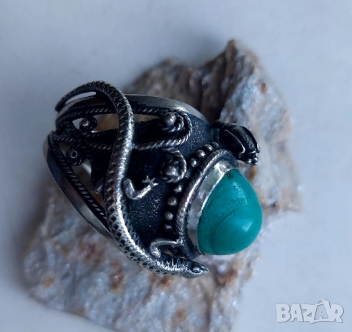 сребърен пръстен с тюркуаз 