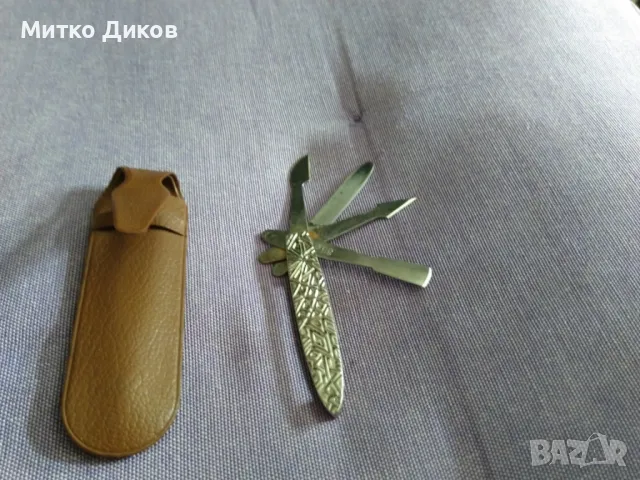 Винтидж комплект за маникюр СССР 4 части с кожено калъвче