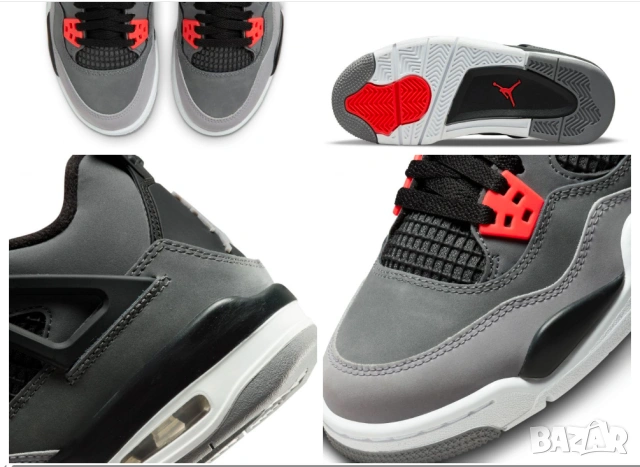 Air Jordan IV (4) Retro (FIBA) номер 36 ,5 оригинални маратонки / кецове , снимка 4 - Детски маратонки - 54000144