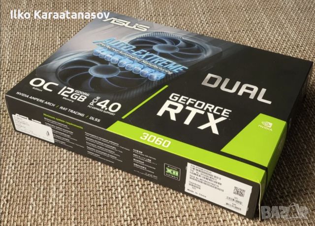 Видеокарта ASUS GeForce RTX 3060 12GB Dual V2 OC. ГАРАНЦИЯ до 03.'25г., снимка 1 - Видеокарти - 46778386