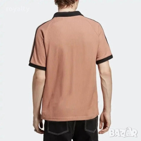Adidas Оригинална Мъжка Поло Тениска, Кафяв, XL, снимка 4 - Тениски - 52687602