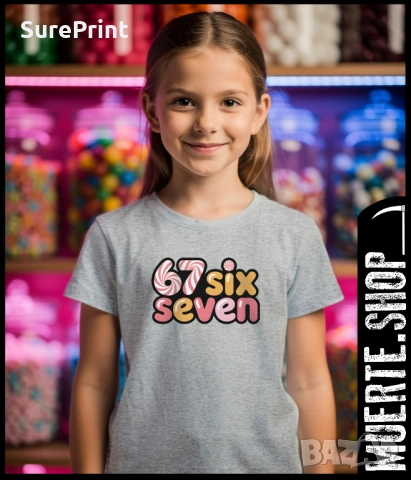Детска тениска с щампа 67 SIX SEVEN CANDY