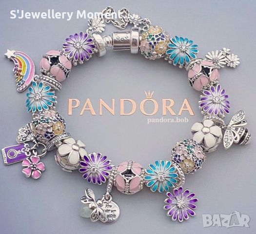 Сребърен елемент талисман Pandora 925  Daisy Charm, снимка 4 - Гривни - 39466417