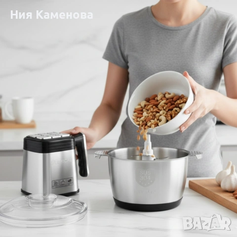 Електрически кухненски чопър Lexical LCH-1966 – 400W, 3 л, 3 скорости, снимка 2 - Чопъри и пасатори - 53019812